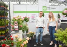 Arie van Loon and Inge van Doormalen of Arie Bauman next to the Corrine's Choice roses